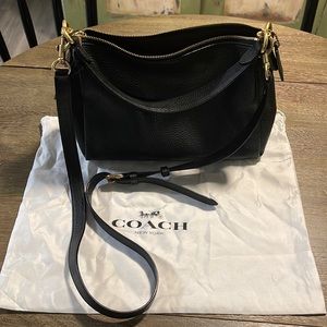 Like new authentic Coach “Shay” black leather crossbody